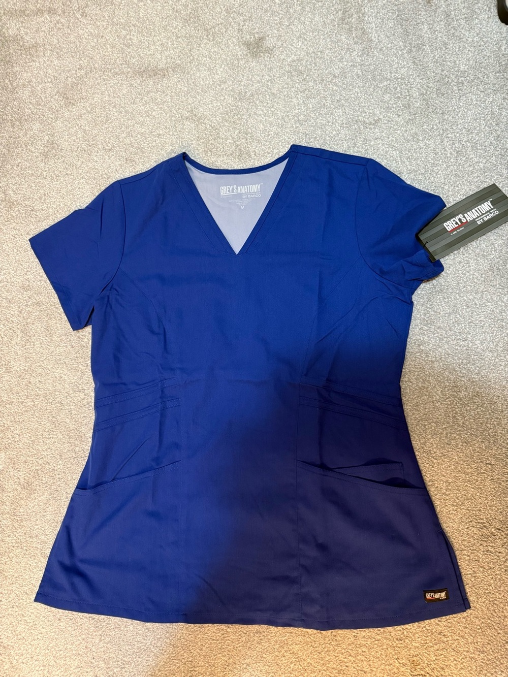 Grey's Anatomy Women's V-Neck Scrub Top in Royal Blue